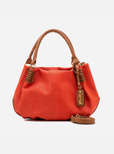 Bolsa em Couro Miami Vermelho e Caramelo